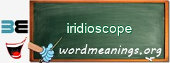 WordMeaning blackboard for iridioscope